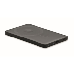 Magnetische Powerbank aus recyceltem Aluminium mit Kabel und Ring, 5.000 mAh farbe schwarz