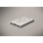 Magnetische Powerbank aus recyceltem Aluminium mit Kabel und Ring, 5.000 mAh farbe mattsilber fünftes Detailbild