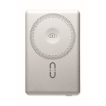 Magnetische Powerbank aus recyceltem Aluminium mit Kabel und Ring, 5.000 mAh farbe mattsilber achte Ansicht