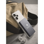 Magnetische Powerbank aus recyceltem Aluminium mit Kabel und Ring, 5.000 mAh farbe marineblau Stimmungsbild Hauptansicht