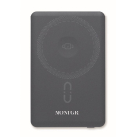 Magnetische Powerbank aus recyceltem Aluminium mit Kabel und Ring, 5.000 mAh farbe marineblau Hauptansicht