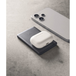 Magnetische Powerbank aus recyceltem Aluminium mit Kabel und Ring, 5.000 mAh farbe marineblau