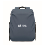 Wasserabweisender Nylon-Laptoprucksack, kompatibel mit 16 Zoll farbe mattschwarz Ansicht mit Druckbereich