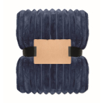 Gestreifte Fleecedecke mit Band und Kraftkarte 450 g/m² farbe blau zweite Ansicht