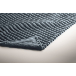 Gestreifte Fleecedecke mit Band und Kraftkarte 450 g/m² farbe mattschwarz drittes Detailbild