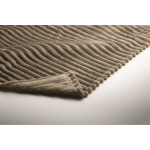 Gestreifte Fleecedecke mit Band und Kraftkarte 450 g/m² farbe khaki drittes Detailbild