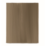 Gestreifte Fleecedecke mit Band und Kraftkarte 450 g/m² farbe khaki vierte Ansicht