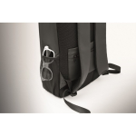 Laptop-Rucksack aus RPET 600D mit harter Front 15 Zoll farbe schwarz siebtes Detailbild