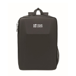 Laptop-Rucksack aus RPET 600D mit harter Front 15 Zoll farbe schwarz Ansicht mit Druckbereich