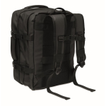Erweiterbarer Rucksack aus RPET 600D mit Fächern und Trolleyband 20 L farbe schwarz zweite Ansicht