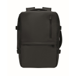 Erweiterbarer Rucksack aus RPET 600D mit Fächern und Trolleyband 20 L farbe schwarz dritte Ansicht
