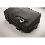 Erweiterbarer Rucksack aus RPET 600D mit Fächern und Trolleyband 20 L farbe schwarz Detailbild