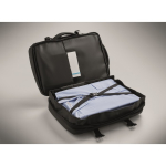 Erweiterbarer Rucksack aus RPET 600D mit Fächern und Trolleyband 20 L farbe schwarz Detailbild