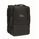 Erweiterbarer Rucksack aus RPET 600D mit Fächern und Trolleyband 20 L farbe schwarz Hauptansicht