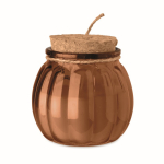 Kerzenhalter aus Glas mit Korkdeckel und Vanilleduftkerze farbe braun