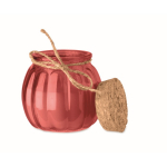 Kerzenhalter aus Glas mit Korkdeckel und Vanilleduftkerze farbe rot