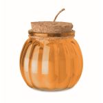 Kerzenhalter aus Glas mit Korkdeckel und Vanilleduftkerze farbe orange zweite Ansicht