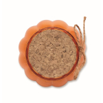 Kerzenhalter aus Glas mit Korkdeckel und Vanilleduftkerze farbe orange sechste Ansicht