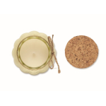Kerzenhalter aus Glas mit Korkdeckel und Vanilleduftkerze farbe beige fünfte Ansicht