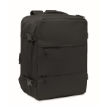 Erweiterbarer Kabinenrucksack aus RPET 600D mit mehreren Taschen 20 L farbe schwarz