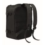Erweiterbarer Kabinenrucksack aus RPET 600D mit mehreren Taschen 20 L farbe schwarz dritte Ansicht