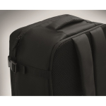 Erweiterbarer Kabinenrucksack aus RPET 600D mit mehreren Taschen 20 L farbe schwarz sechstes Detailbild