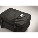 Erweiterbarer Kabinenrucksack aus RPET 600D mit mehreren Taschen 20 L farbe schwarz Detailbild