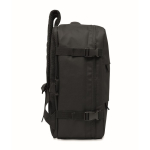 Erweiterbarer Kabinenrucksack aus RPET 600D mit mehreren Taschen 20 L farbe schwarz zehnte Ansicht
