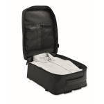 Erweiterbarer Kabinenrucksack aus RPET 600D mit mehreren Taschen 20 L farbe schwarz