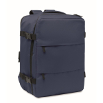 Erweiterbarer Kabinenrucksack aus RPET 600D mit mehreren Taschen 20 L farbe blau
