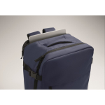 Erweiterbarer Kabinenrucksack aus RPET 600D mit mehreren Taschen 20 L farbe blau fünftes Detailbild