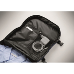 Erweiterbarer Kabinenrucksack aus RPET 600D mit mehreren Taschen 20 L farbe blau achtes Detailbild