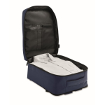 Erweiterbarer Kabinenrucksack aus RPET 600D mit mehreren Taschen 20 L farbe blau