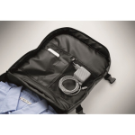 Erweiterbarer Kabinenrucksack aus RPET 600D mit mehreren Taschen 20 L farbe dunkelgrau achtes Detailbild