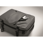 Erweiterbarer Kabinenrucksack aus RPET 600D mit mehreren Taschen 20 L farbe dunkelgrau Detailbild