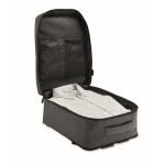 Erweiterbarer Kabinenrucksack aus RPET 600D mit mehreren Taschen 20 L farbe dunkelgrau
