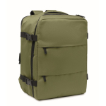 Erweiterbarer Kabinenrucksack aus RPET 600D mit mehreren Taschen 20 L farbe militärgrün