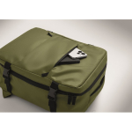 Erweiterbarer Kabinenrucksack aus RPET 600D mit mehreren Taschen 20 L farbe militärgrün Detailbild