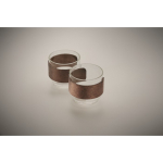 Set aus 2 Kaffeetassen aus Glas mit Band aus Walnussholz 120 ml farbe holzton drittes Detailbild