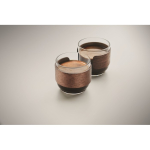 Set aus 2 Kaffeetassen aus Glas mit Band aus Walnussholz 120 ml farbe holzton viertes Detailbild