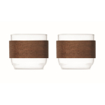 Set aus 2 Kaffeetassen aus Glas mit Band aus Walnussholz 120 ml farbe holzton fünfte Ansicht