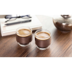 Set aus 2 Kaffeetassen aus Glas mit Band aus Walnussholz 120 ml farbe holzton Stimmungsbild