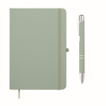A5-Notizbuch-Set aus PU mit blauem Kugelschreiber und linierten Seiten farbe mintgrün