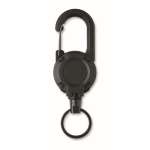 Robuster Ausweishalter aus Kunststoff mit Karabiner und 60 cm Kabel farbe schwarz
