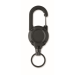 Robuster Ausweishalter aus Kunststoff mit Karabiner und 60 cm Kabel farbe schwarz zweite Ansicht