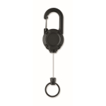 Robuster Ausweishalter aus Kunststoff mit Karabiner und 60 cm Kabel farbe schwarz dritte Ansicht
