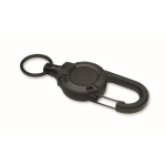 Robuster Ausweishalter aus Kunststoff mit Karabiner und 60 cm Kabel farbe schwarz vierte Ansicht