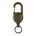 Robuster Ausweishalter aus Kunststoff mit Karabiner und 60 cm Kabel farbe militärgrün