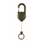 Robuster Ausweishalter aus Kunststoff mit Karabiner und 60 cm Kabel farbe militärgrün dritte Ansicht