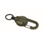Robuster Ausweishalter aus Kunststoff mit Karabiner und 60 cm Kabel farbe militärgrün vierte Ansicht